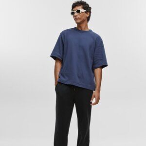 NWT Mode Of One Mens Relaxed-Fit Ottoman T-Shirt Caspian Waters Navy Blue Large